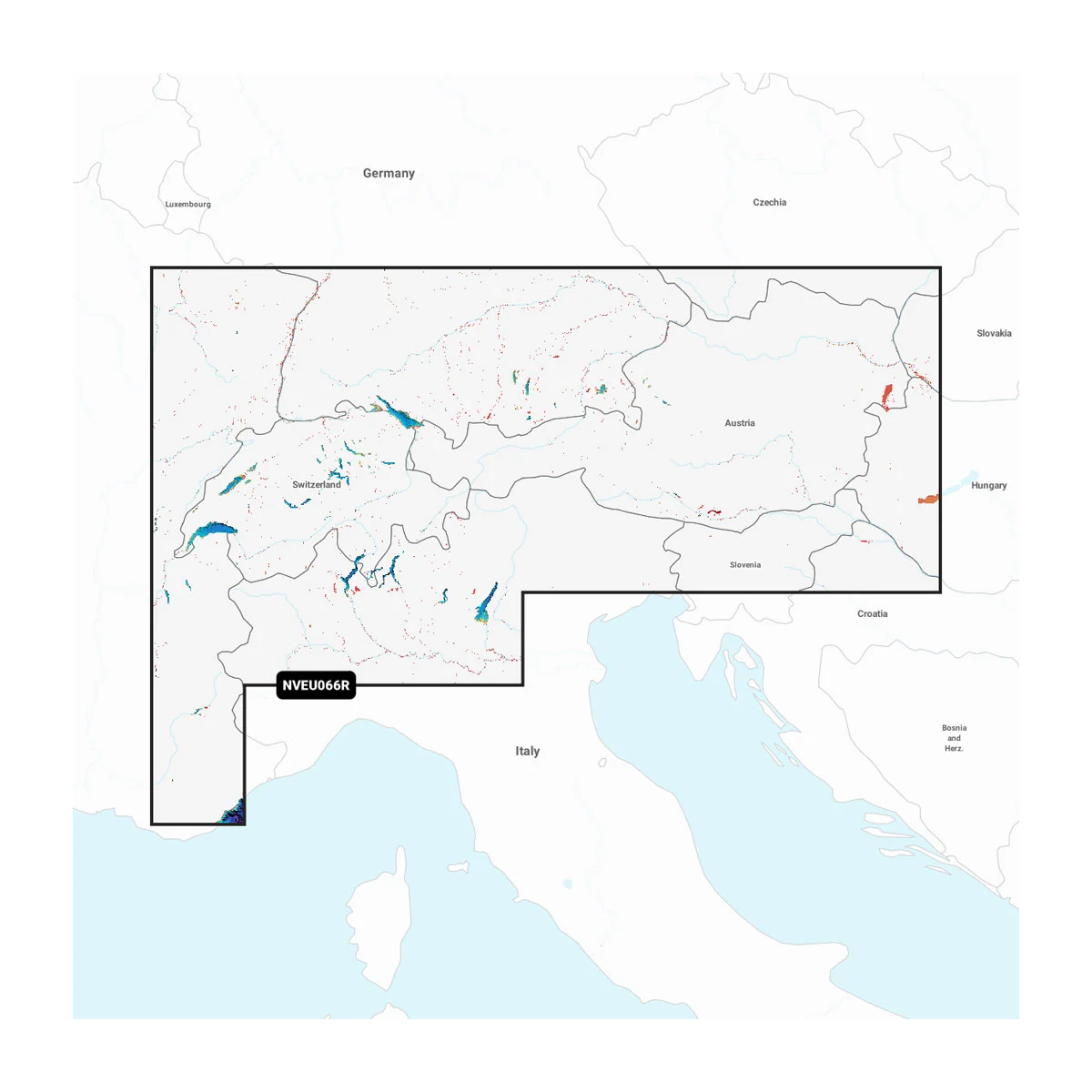 Garmin Navionics Vision+ NVEU066R Alpenregion, Seen & Flüsse Seekarte Binnengewässer