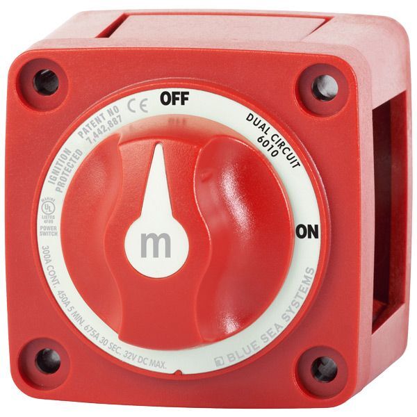 BlueSea Manuelle Batterieschalter m-Serie rot 6006