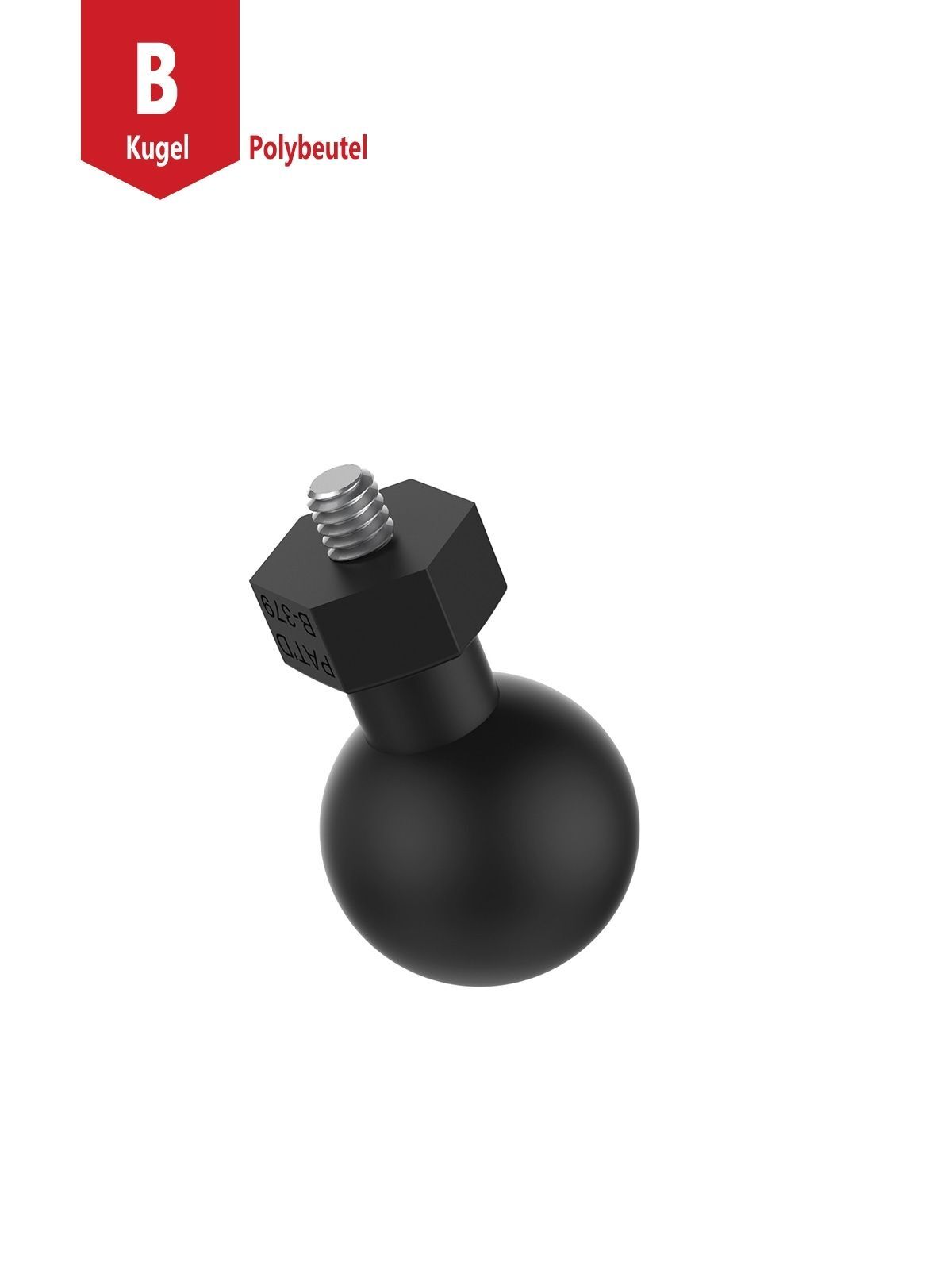 RAM Mounts Tough-Ball mit 1/4-20x0,25 Zoll Gewindestift - B-Kugel (1 Zoll), im Polybeutel