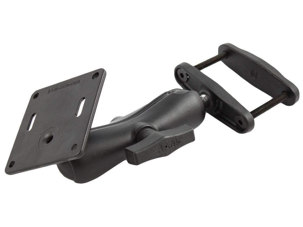 RAM Mounts Schraubklemmen-Set - Schraubklemme (bis 76 mm Breite), mittlerer Verbindungsarm, VESA-Platte (75x75 Lochraster), C-Kugel (1,5 Zoll), im Pol