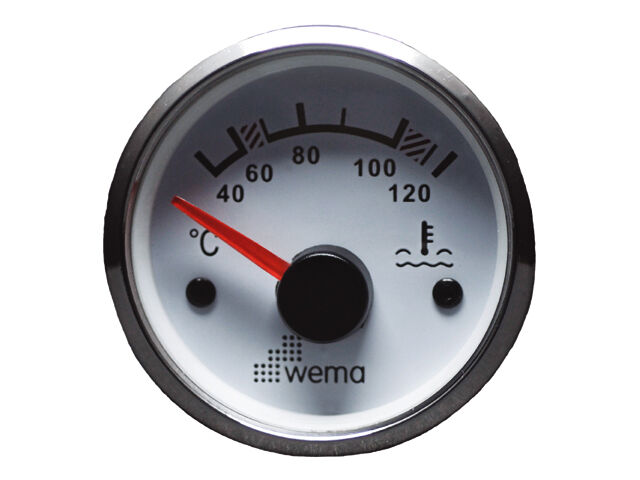 WEMA Anzeige Edelstahlring Wassertemperatur weiß