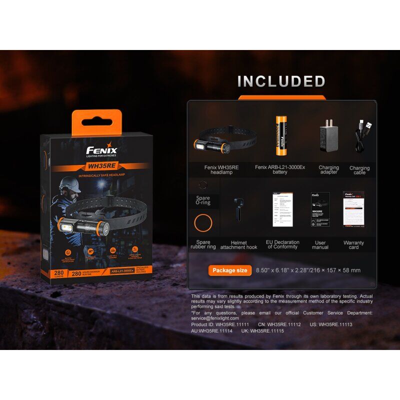 Fenix WH35RE Stirnlampe mit Ex-Schutz
