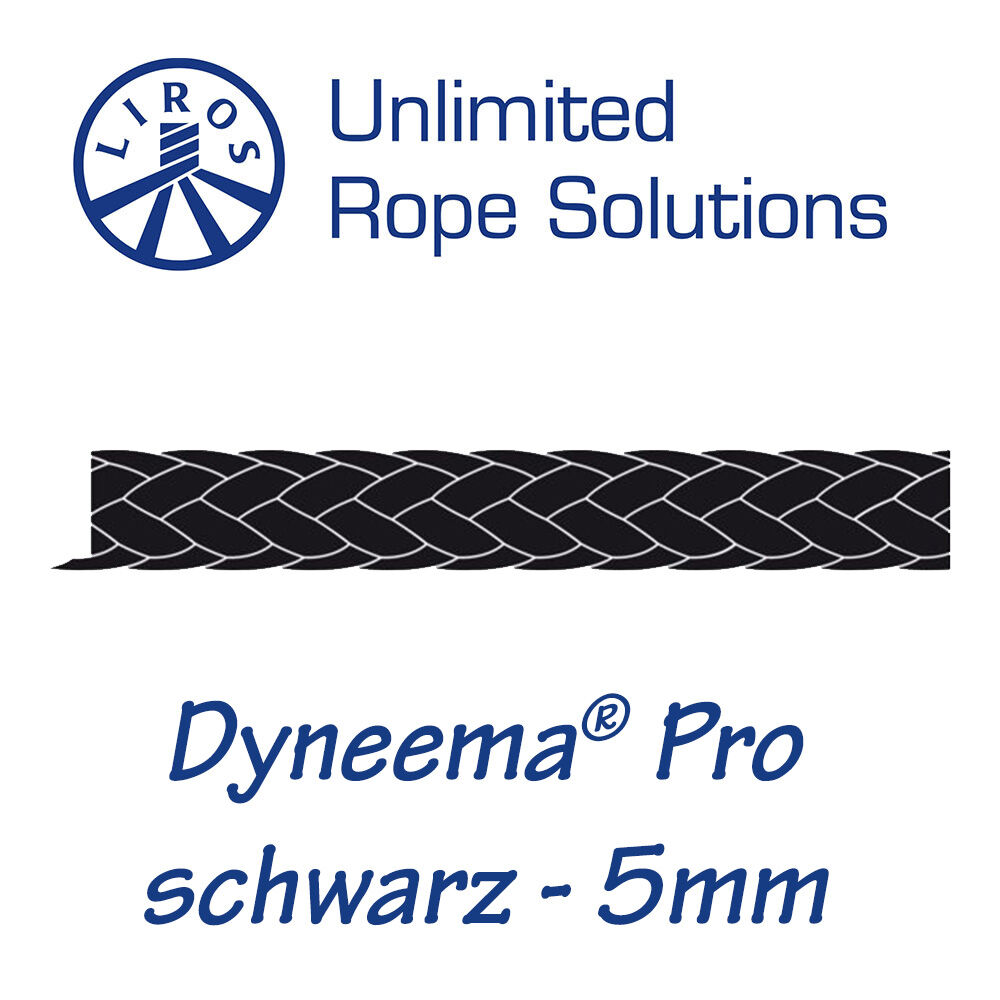 Liros Dyneema Pro Farbe schwarz Meterware 5mm