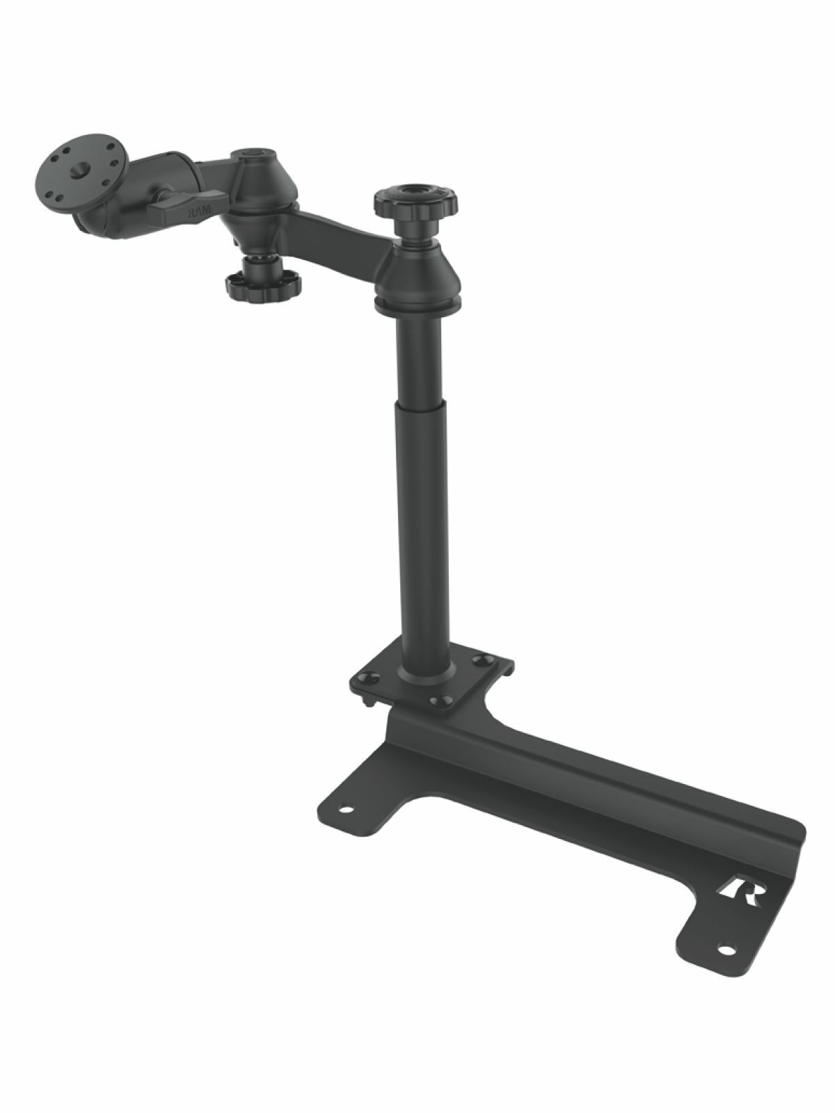 RAM Mounts Fahrzeug-Basis für Workstations - C-Kugel (1,5 Zoll), Doppel-Schwenkarm, AMPS-Anbindung, Ford Ranger (2019-2021)