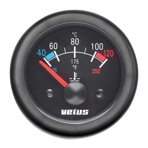 Vetus Temperaturmesser 24V schwarz