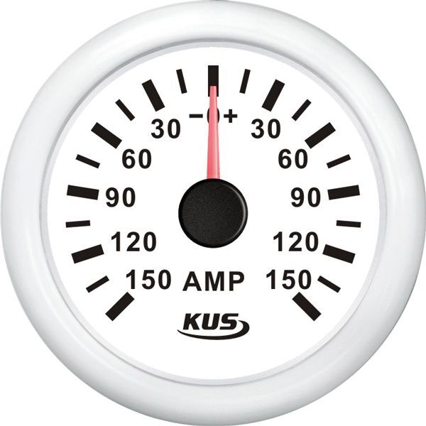 KUS Amperemeter mit Shunt 150A 12/24V weiß