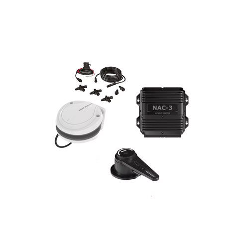 Ein B&G Autopilot Komplettset mit NAC-3 Computer, Precision-9 Kompass, Bedieneinheit und NMEA 2000 Zubehör.