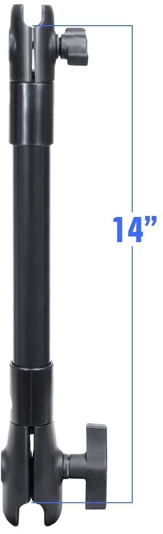 RAM Mounts Verbundstoff-Verlängerungsarm mit B- u. C-Kugel Aufnahme (1/1,5 Zoll) - ca. 350 mm lang, im Polybeutel