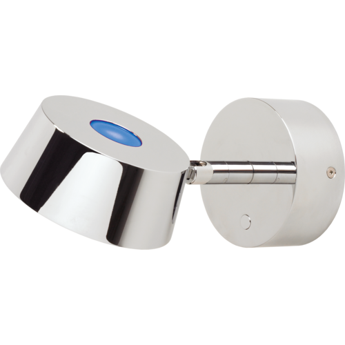 LED-Wandleuchte LANA, chrom-glanz, 10-30V DC, max.6,5 W, mit Dimmer und Nachtlicht blau