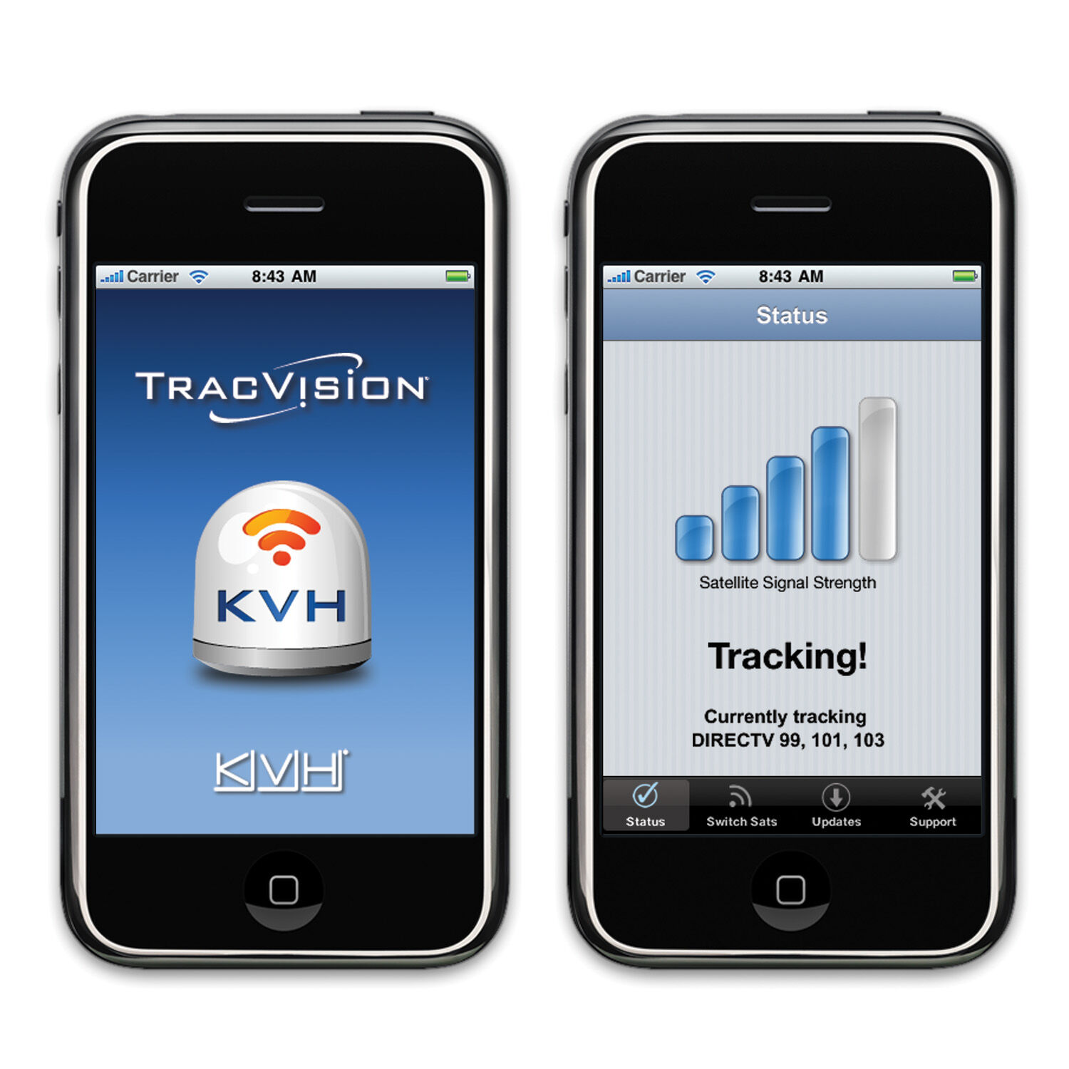 KVH TracVision TV6 mit IP-TV-Hub B & autom. Skew-Einstellungen