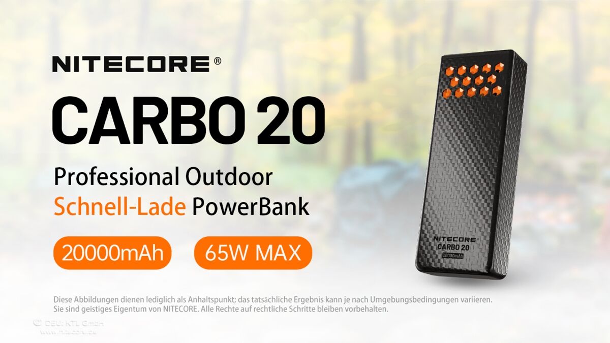 Nitecore Powerbank CARBO20 - 20000mAh, orange