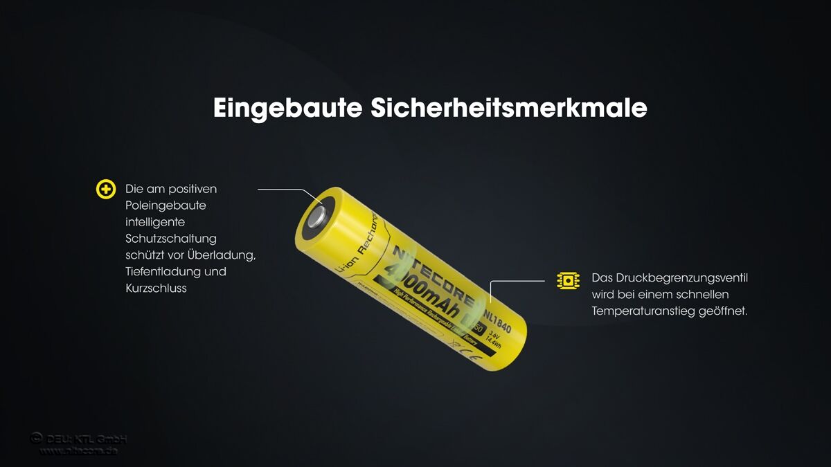 Nitecore Li-Ion Akku 18650, 4000mAh - NL1840