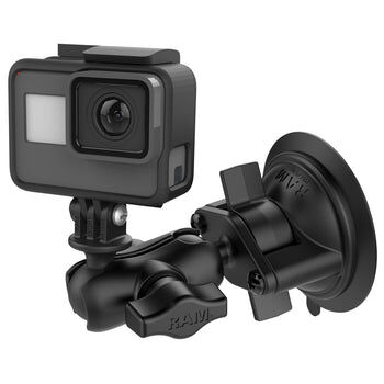 RAM Mounts GoPro Saugfuss-Kamerahalterung (kurz) - mit Saugfuss, B-Kugel (1 Zoll), im Polybeutel