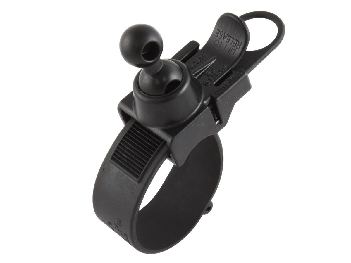 RAM Mounts EZ-Strap Lenkerbefestigung mit Garmin-Anbindung - Verbundstoff-Gehäuse, Gummiband, kurzer Arm, im Polybeutel