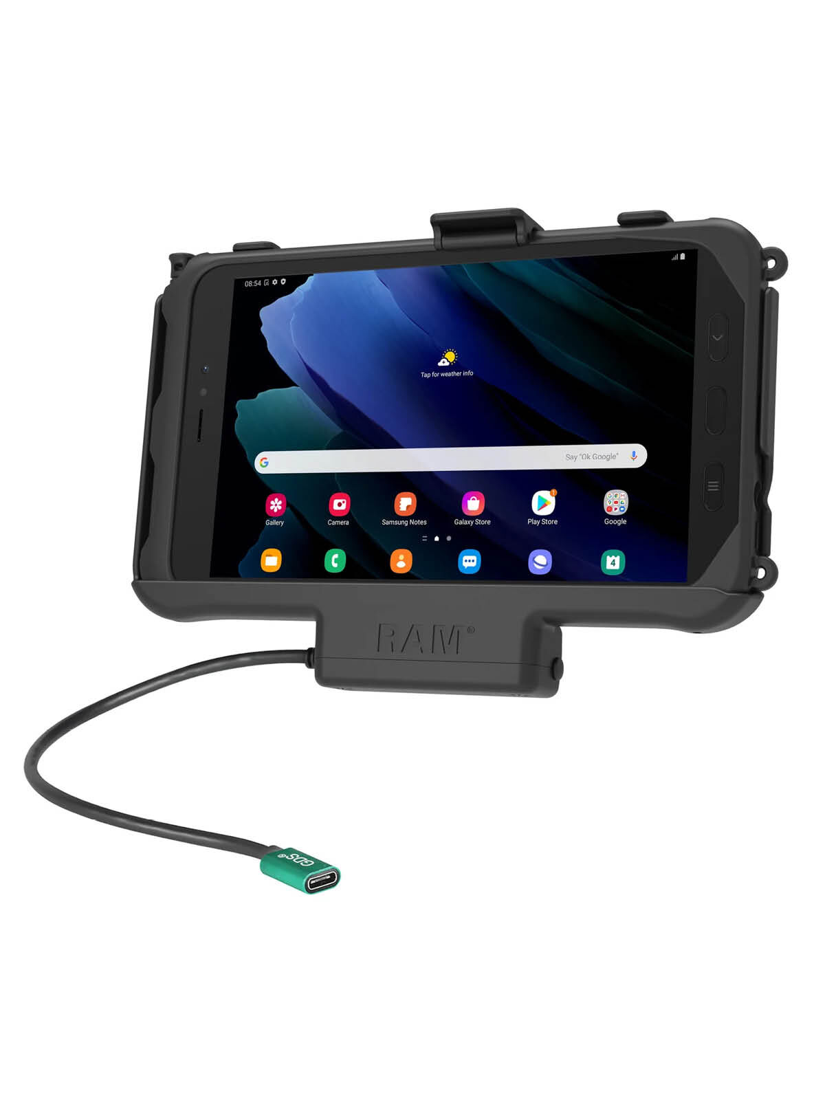 RAM Mounts EZ-Roll'r Halteschale für Samsung Tab Active3 & Active5 - In OEM/RAM Schutzhülle - USB-C-Anschluss