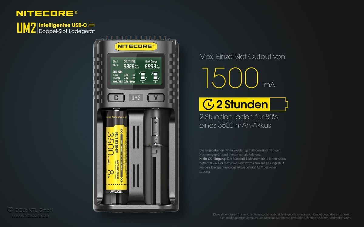 Nitecore UM2 USB-Ladegerät