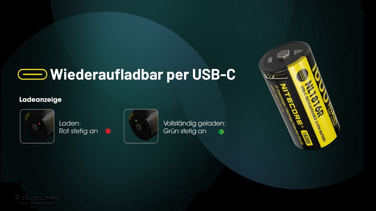 Nitecore Li-Ion Akku 1600mAh, NL1816R