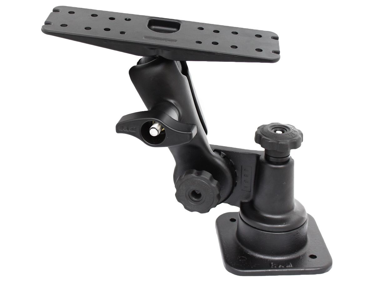 RAM Mounts Schwenkarm mit Universalplatte - Horizontal-Basis, Ratchet-System, Ratchet-Verbindungsarm, Universal-Platte (76,2 x 279,4 mm), D-Kugel (2,2