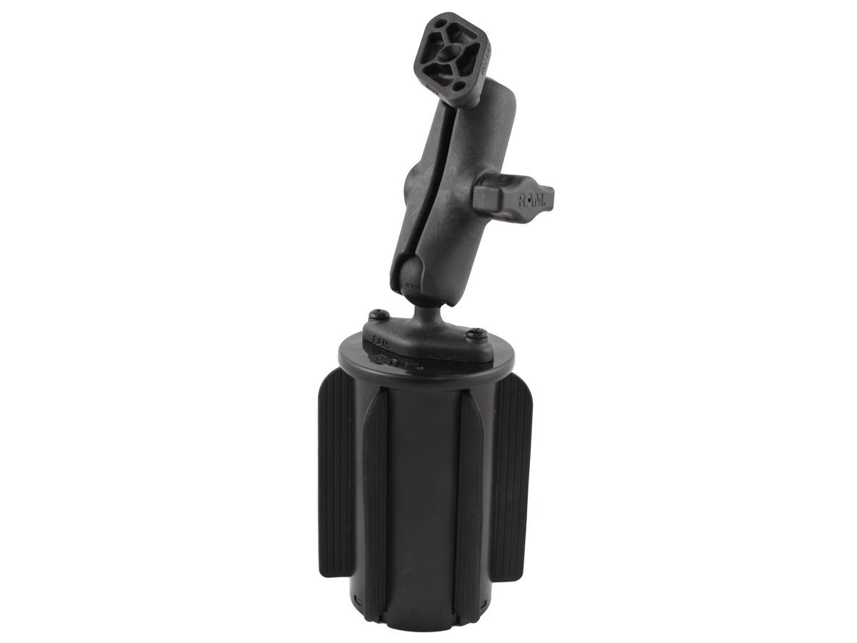 RAM Mounts RAM-A-CAN II Universal Verbundstoff-Halterung mit Diamond-Anbindung (Trapez) - für Fahrzeug-Getränkehalter, Basis mit Gummilippen, 2x Diamo