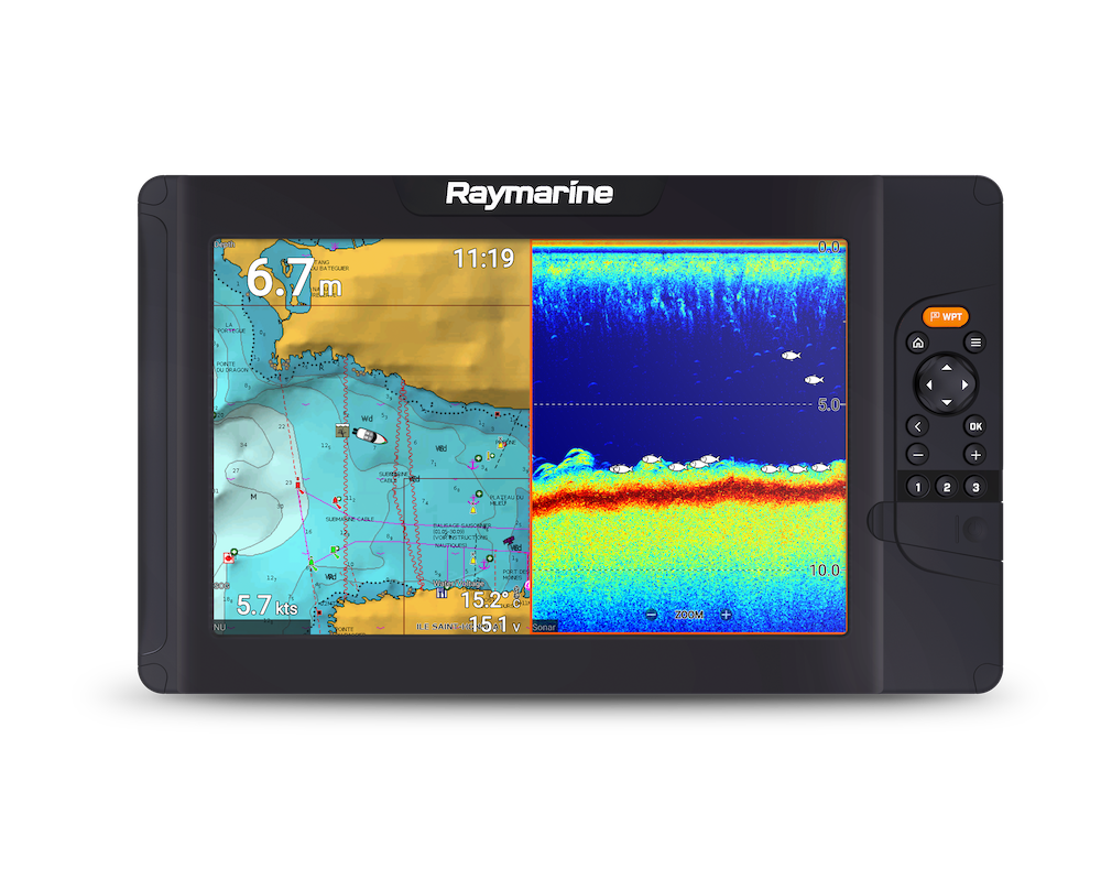 Elenment-12s-Front-Chart-Sonar Raymarine Element 12 S Navigationsdisplay