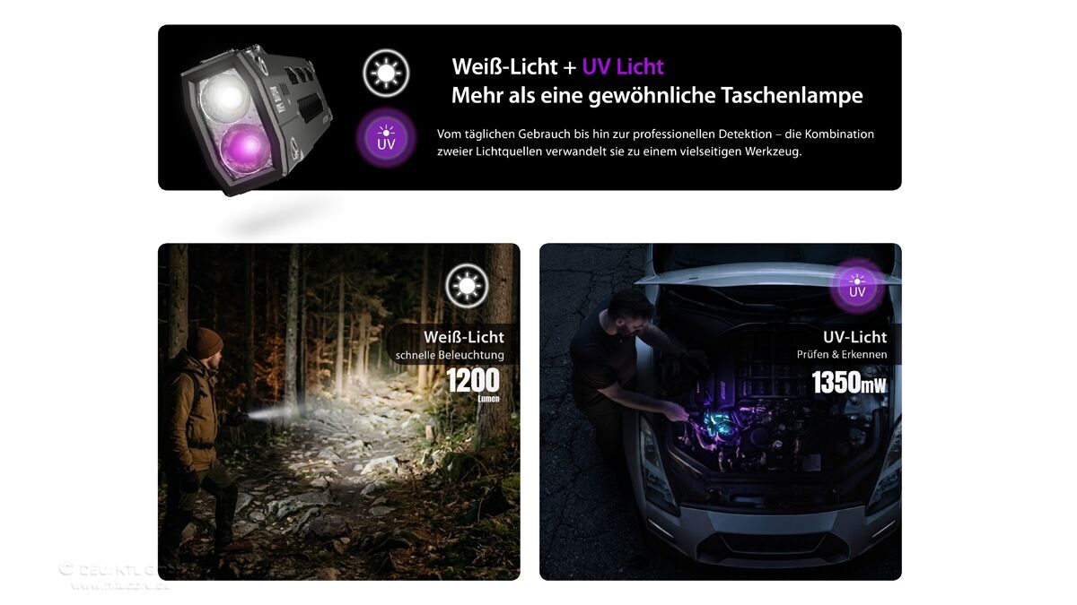 Nitecore EDC15 - 1200 Lumen +UV