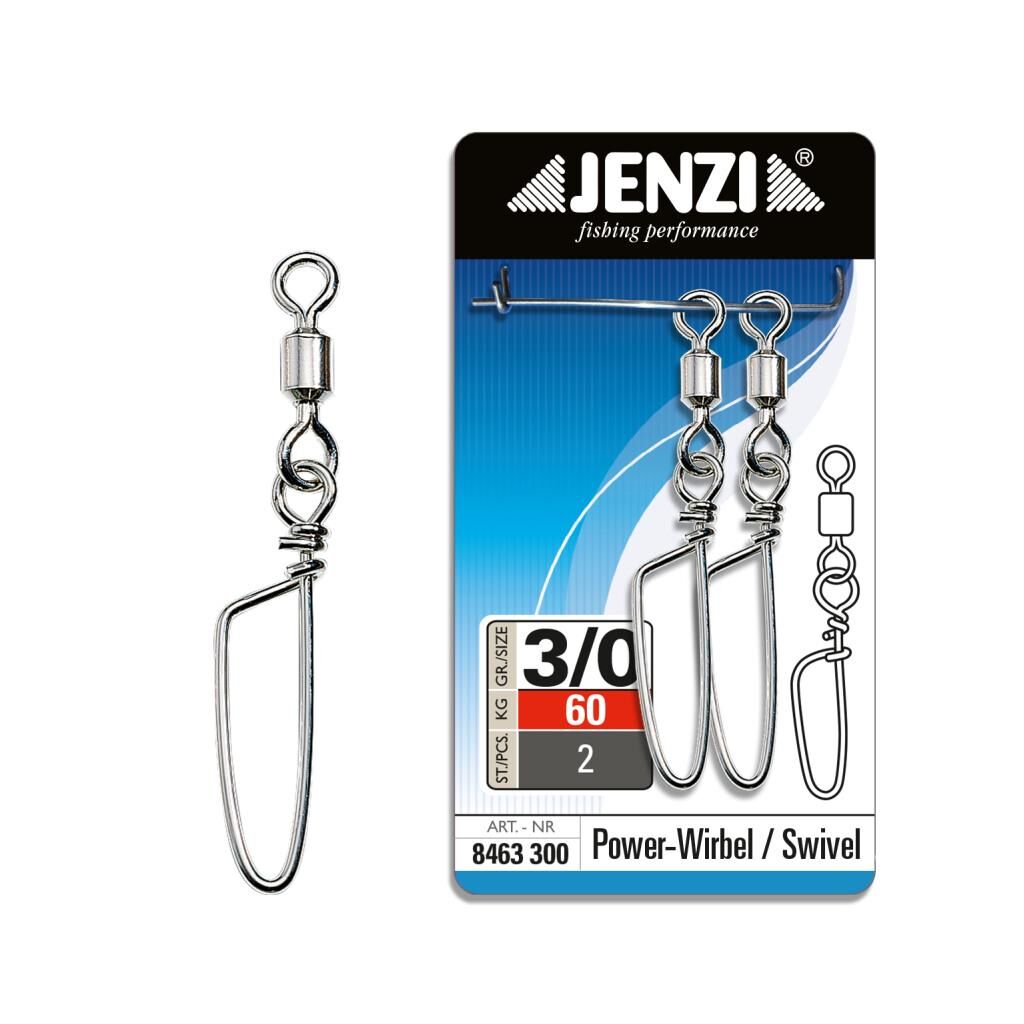 Jenzi Power-Wirbel ╚Strong╔. Nickel, Größe 3/0, 60 Kg