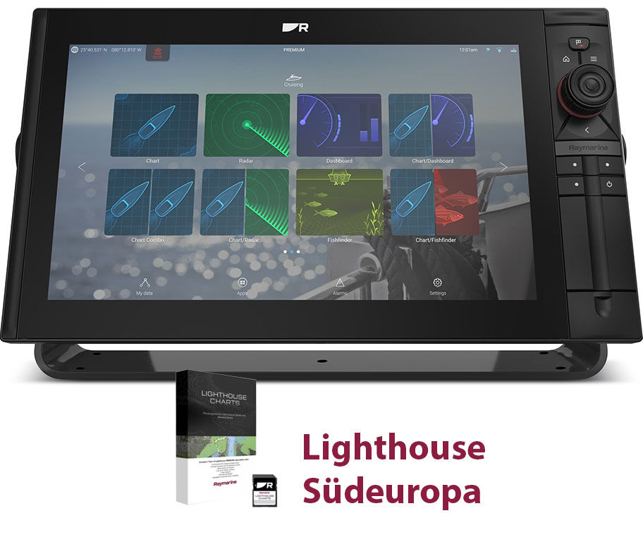 Raymarine Axiom2 Pro 16" RVM GPS MFD mit RealVision mit Südeuropa Lighthouse Seekarte