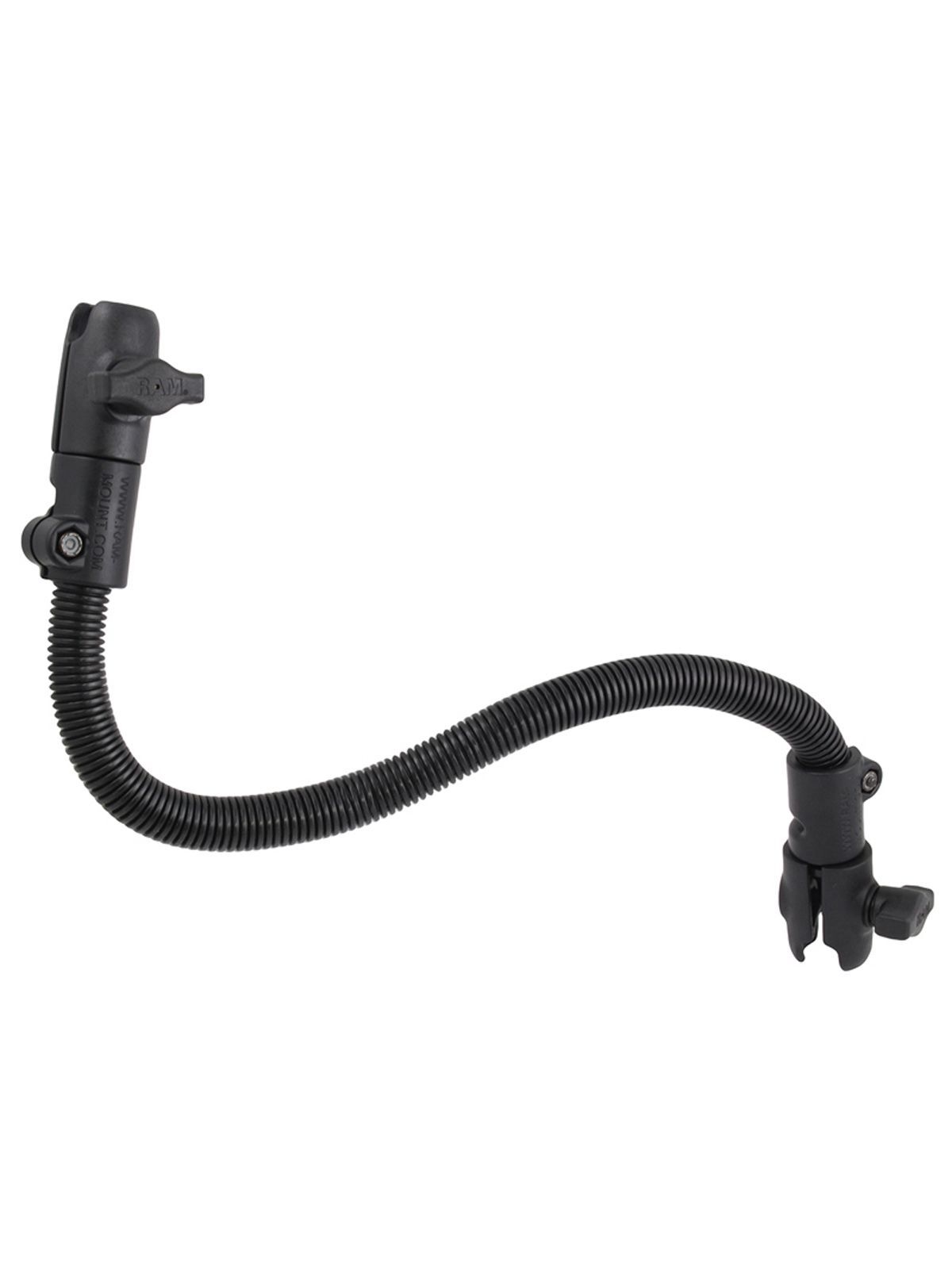 RAM Mounts Aluminium Flex-Arm (18 Zoll), beideseitig Verbundstoff-Sockel - B-Kugel (1 Zoll), im Polybeutel