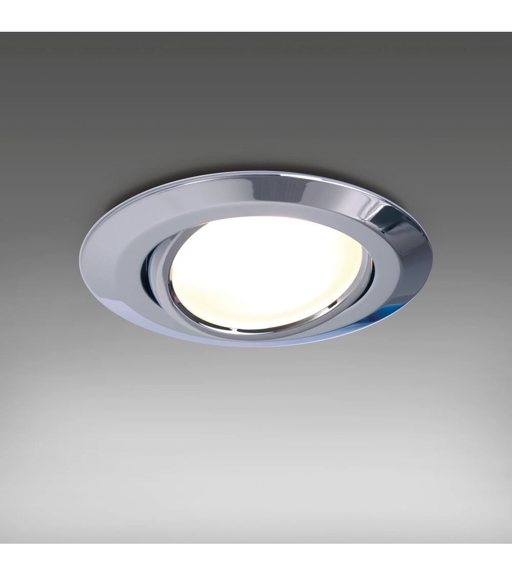 Runde LED Einbauleuchte EB15 2L von Prebit in Chrom matt mit warmweissem Licht