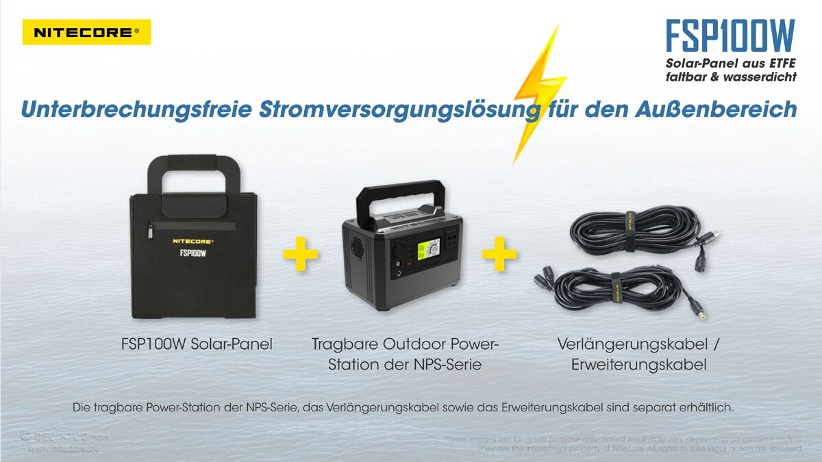 Nitecore Solarpanel FSP100W IPX5- 100W
