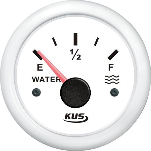 KUS Tankanzeige Wasser 0-190Ohm 12/24V weiß