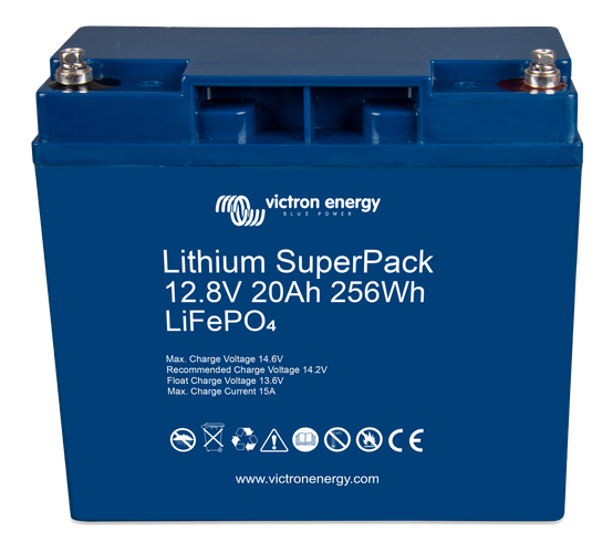 1550141028_upload_documents_775_500-Lithium-SuperPack-12-8V-20Ah-256Wh-front-angle Victron Energy 12,8V Lithium Super Packs (versch. Kapazitäten)