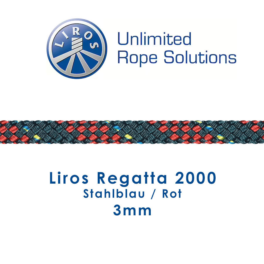 Liros Regatta 2000 stahlblau / rot (3mm)