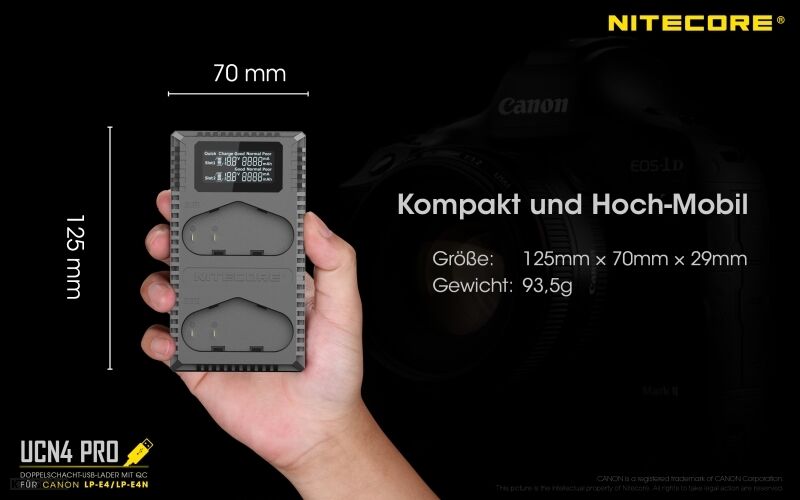 Nitecore UCN4 PRO - für Canon Cameras