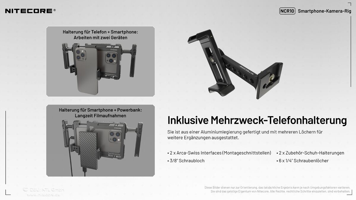 Nitecore NCR10 - Kamera Rig für Smartphones