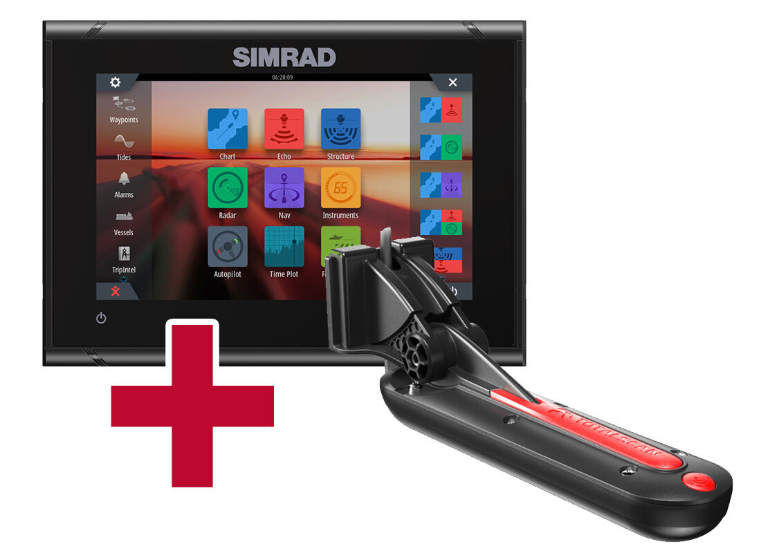 Simrad Go7 XSE Multifunktionsdisplay mit TotalScan Geber
