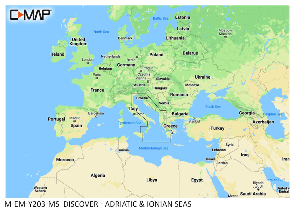 M-EM-Y203-MS_01 C-MAP DISCOVER:  M-EM-Y203-MS   Adriatic & Ionian Seas