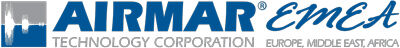 Das Firmenlogo von Airmar EMEA zeigt den blauen Schriftzug mit grauem Zusatz Technology Corporation.