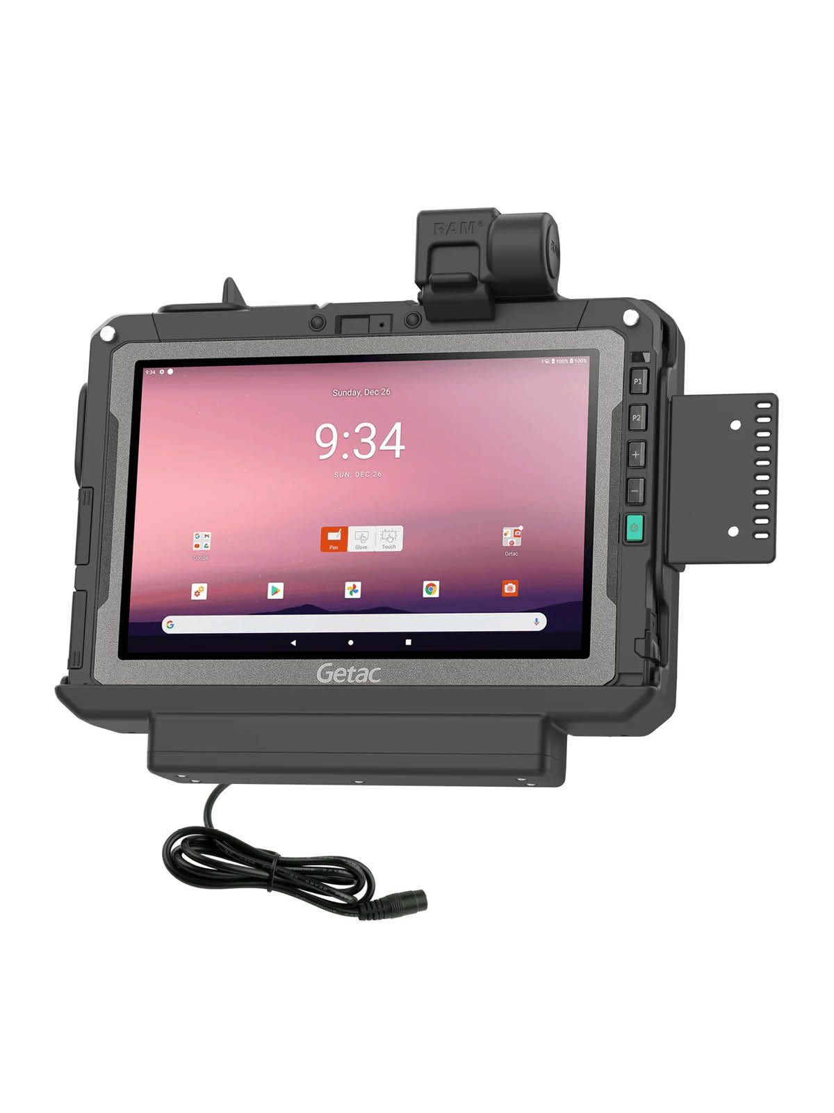 RAM Mounts Form-Fit Halteschale (Schnappverschluss) für Getac ZX10 Rugged Tablet - 5.5mm DC-Anschluss