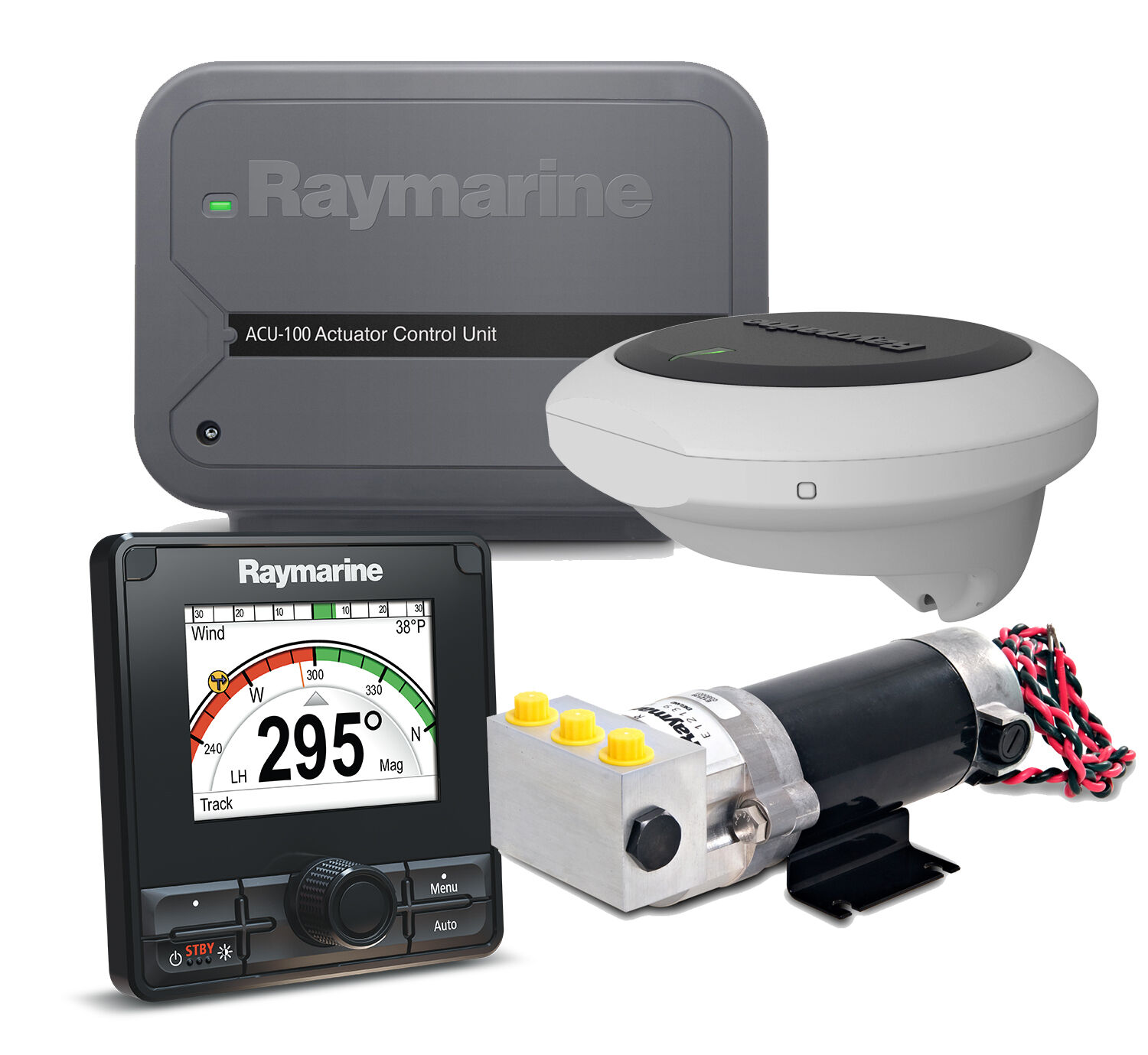 Raymarine_T70154_Autopilot_Hydraulikpumpe Raymarine T70154 Autopilot Power Hydraulik Motorboot Set
