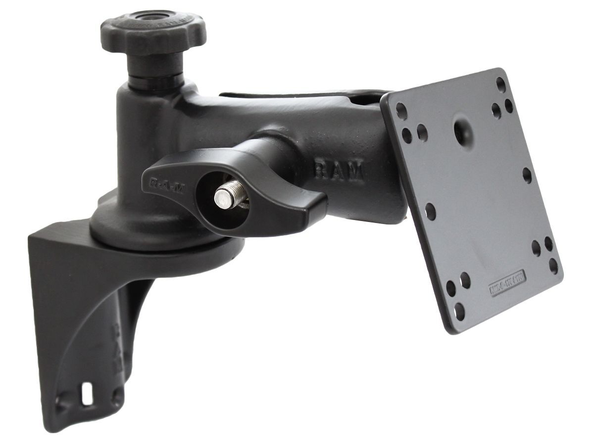 RAM Mounts Schwenkarm mit VESA-Platte - Vertikal-Basis, VESA-Platte (4x75 u. 4x100 mm Lochraster), D-Kugel (2,25 Zoll)