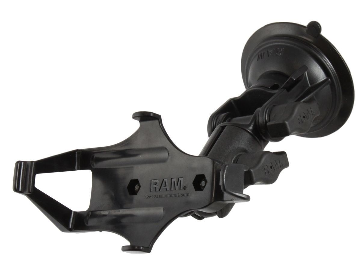 RAM Mounts Verbundstoff Saugfuss-Halterung Garmin GPSMAP 176/196/296/396/495/496 - Ocatagon-Verbindungsarm mit Drehgelenk, Diamond-Basisplatte (Trapez