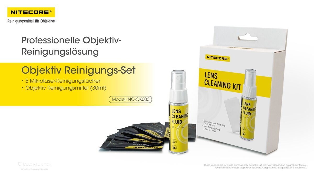 Nitecore Reinigungsflüssigkeit für Kameralinsen, 30 ml
