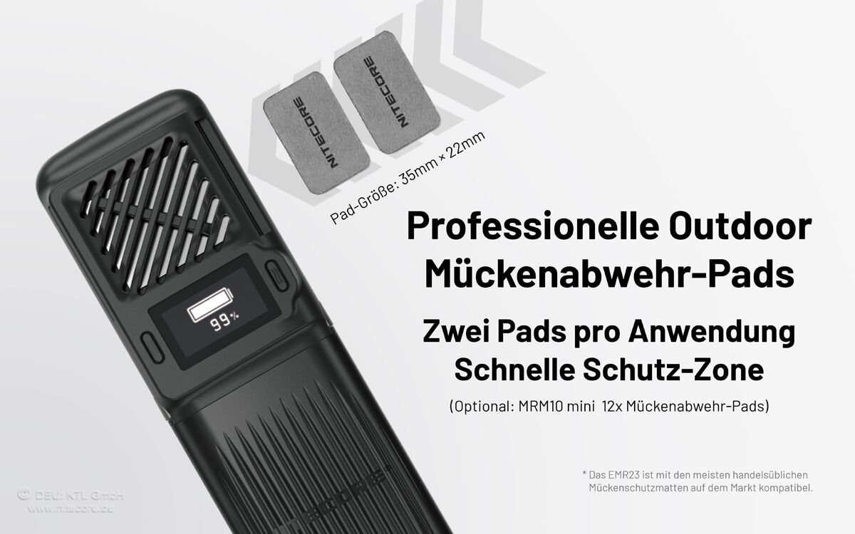 Nitecore EMR23 - Mückenabwehr, OLED, 8000mAh Akkupack