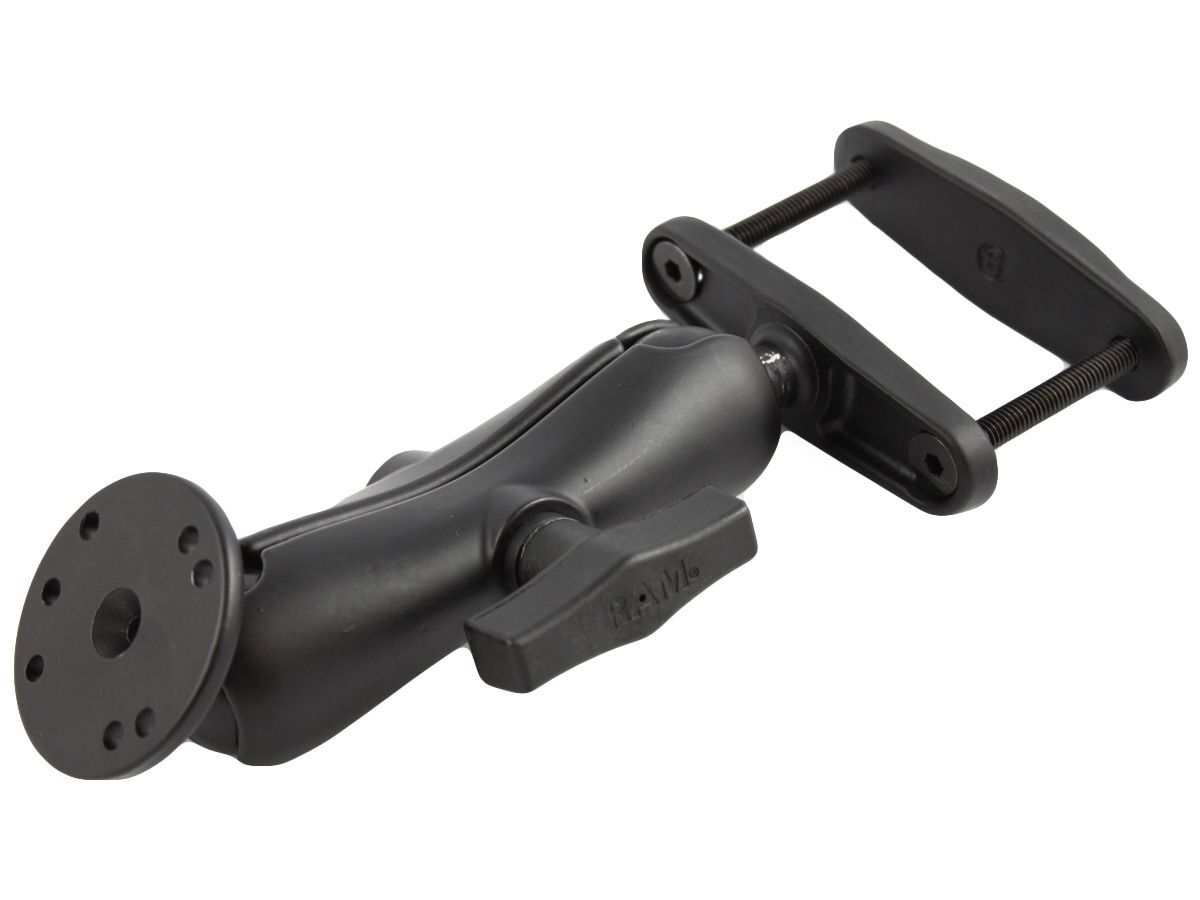RAM Mounts Schraubklemmen-Set - Schraubklemme (bis 76 mm Breite), mittlerer Verbindungsarm, runde Basisplatte (AMPS), C-Kugel (1,5 Zoll), im Polybeute