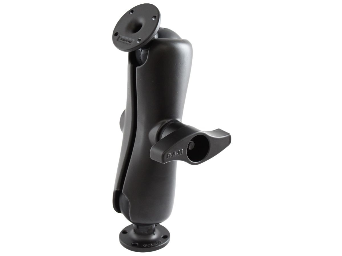 RAM Mounts Aufbau-Set - 2x runde Basisplatte (63,5 mm Durchmesser), mittlerer Verbindungsarm, D-Kugel (2,25 Zoll), im Polybeutel