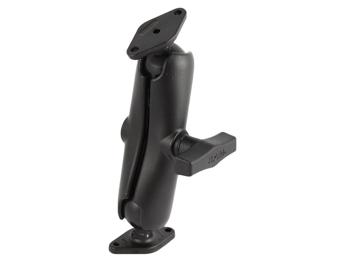 RAM Mounts Aufbau-Set - 2x Diamond-Basisplatte (Trapez), mittlerer Verbindungsarm, C-Kugel (1,5 Zoll), im Polybeutel