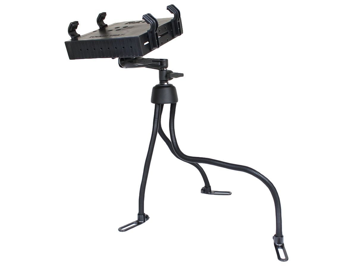 RAM Mounts Pod III Fahrzeug Sitzschienen-Befestigung für Laptops - C-Kugel (1,5 Zoll), flexible Stäbe (ca. 450 / 500 / 750 mm Länge), Schwenkarm