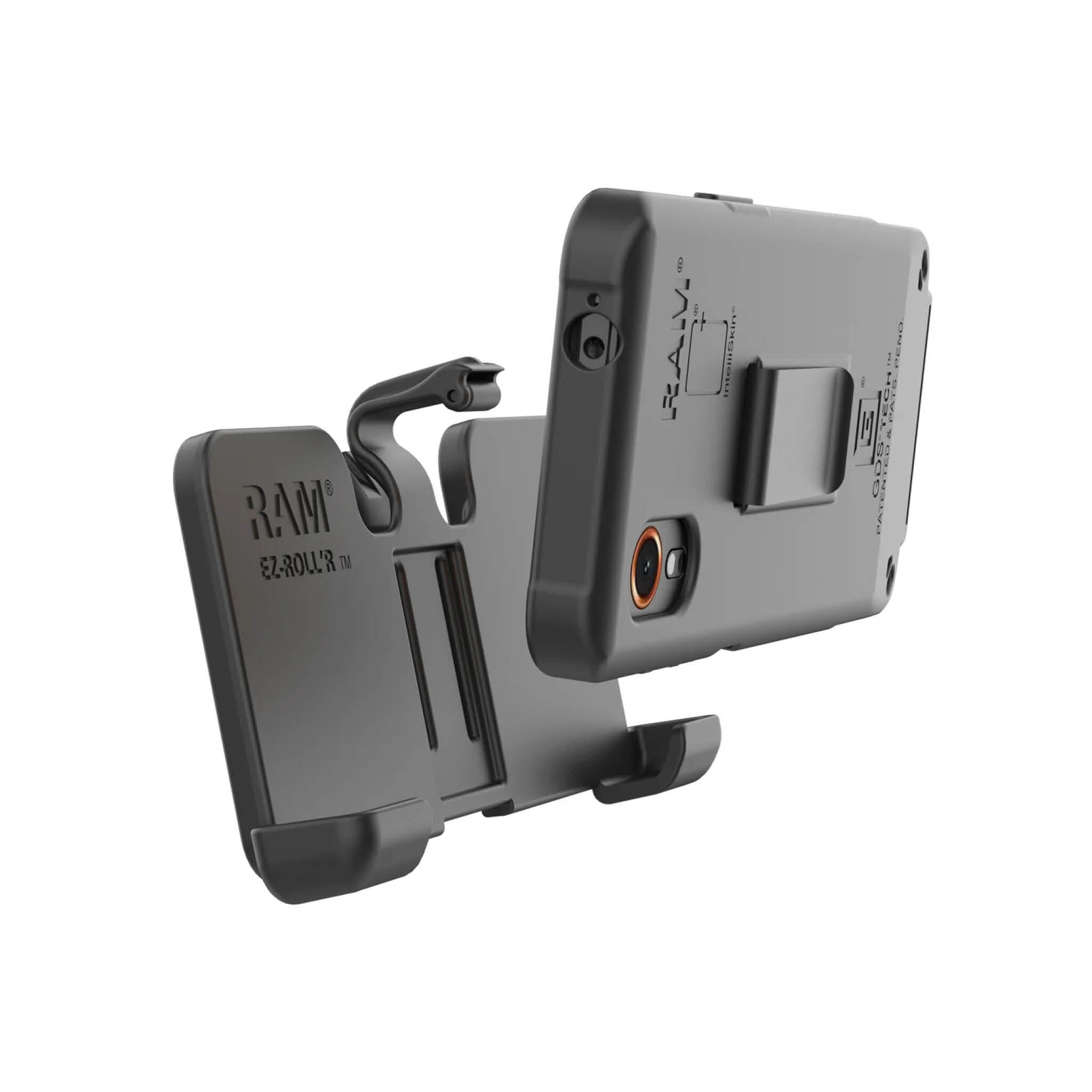 RAM Mounts EZ-Roll'r Form-Fit Halteschale mit Gürtel-Clip für Samsung Galaxy XCover 6 Pro, 7 & 7 Pro (In OEM- oder IntelliSkin-Schutzhüllen)