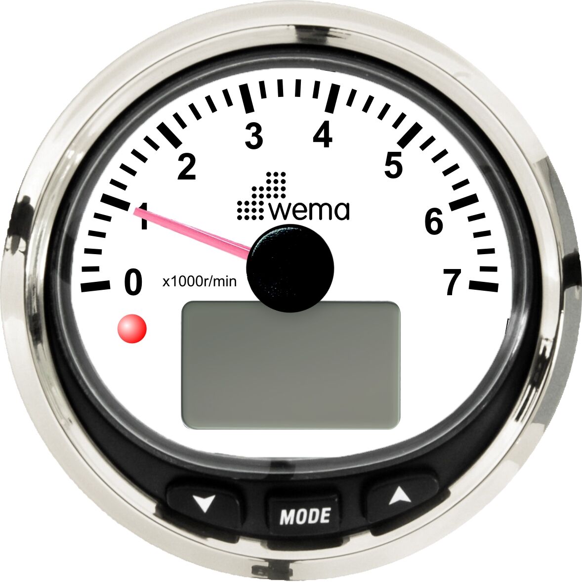 Wema NMEA2000 Drehzahlmesser -7000U/min Silver-Line weiß
